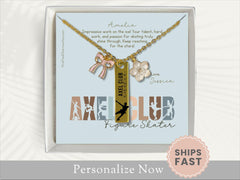 Personalized Axel Club Figure Skating Necklace 
Gift For Axel Figure Skater Jewelry