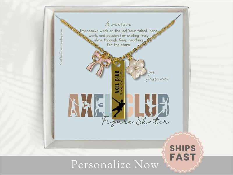 Personalized Axel Club Figure Skating Necklace 
Gift For Axel Figure Skater Jewelry