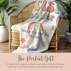 Personalized Autism Teacher Minky Blanket Gift for Autism Teacher Keepsake Blanket Teacher Appreciation Gift SPED Teacher Plush Blanket Gift