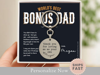 Personalized Bonus Dad Keychain
