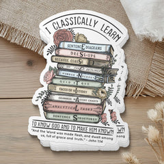 CC Essentials Vinyl Sticker Gift for CC Student Back to School Gift Classical Conversations Essentials Decal Memory Work Gift Book Stack