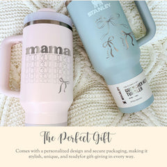 Custom Mama Tumbler Gift For Mom Tumbler Engraving Mothers Day Gift Mama Tumbler With Straw Mom Travel Mug Christmas Gift Kid Name Engraved