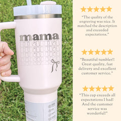 Custom Mama Tumbler Gift For Mom Tumbler Engraving Mothers Day Gift Mama Tumbler With Straw Mom Travel Mug Christmas Gift Kid Name Engraved
