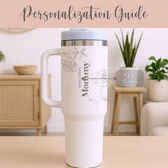 Personalized Mommy Tumbler With Straw Gift For Mommy Cup Mothers Day Gift Mommy Tumbler With Handle Mom Travel Mug Mommy Laser Engraved Name