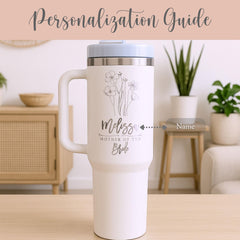 Personalized Mother of the Bride Tumbler Gift for Mother of the Bride Travel Mug Wedding Day Gift Mom of Bride Laser Engraved Tumbler Name