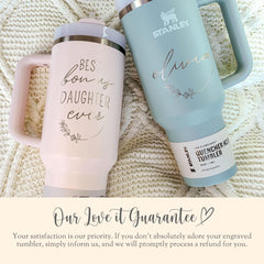 Personalized Bonus Daughter Tumbler With Straw Gift for Step Daughter Travel Cup Wedding Gift Bonus Daughter Laser Engraved Tumbler Name Cup