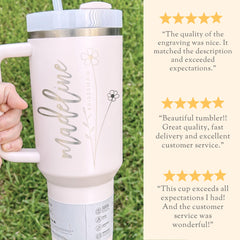 Personalized Bridesmaid Tumbler With Straw Gift For Bridesmaid Tumbler Engraved Bridesmaid Proposal Tumbler With Handle Bridal Shower Gift