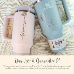 Personalized Grammie Tumbler Gift For Grandma Tumbler With Handle Grammie Christmas Gift Grammie To Be Tumbler With Straw Grandkid Engraved