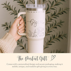 Personalized Gigi Tumbler With Straw Gift For Gigi Engraved Tumbler With Straw Mothers Day Gift Gigi To Be Travel Cup Gigi Gift Kids Name