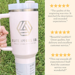 Company Logo Engraved Tumbler With Straw