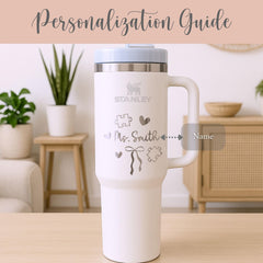 Austism Teacher Tumbler with straw