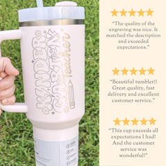 Custom Kindergarten Teacher Tumbler With Straw Gift For Kinder Teacher Tumbler Engraved Teacher Appreciation Gift Kindergarten Travel Cup