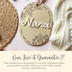 Custom Nana Ornament Gift for Nana Laser Engraved Ornament Mothers Day Gift From Grandkids Grandmother Ornament Keepsake Grandkids Name 3D