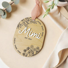 Personalized Mimi Ornament Gift For Mimi Laser Engraved Ornament Mothers Day Gift From Grandkids Grandmother Keepsake 3D Grandkids Name Year
