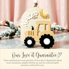 Personalized Boy Tractor Ornament Gift for Toddler Boy Tractor Laser Engraved Ornament Birthday Gift Baby Boy Tractor Keepsake 3D With Name