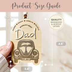 Dad Ornament product size guide