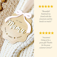 Personalized Mama Ornament Gift for Mother Ornament Laser Engraved Mothers Day Gift From Kids Mama Keepsake 3D With Kids Name Wood Year EST