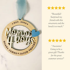 Mom of Boys Ornament feedback