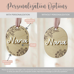 Custom Nana Ornament Gift for Nana Laser Engraved Ornament Mothers Day Gift From Grandkids Grandmother Ornament Keepsake Grandkids Name 3D