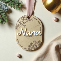 Custom Nana Ornament Gift for Nana Laser Engraved Ornament Mothers Day Gift From Grandkids Grandmother Ornament Keepsake Grandkids Name 3D