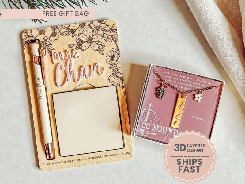 Notepad and Necklace Gift Set