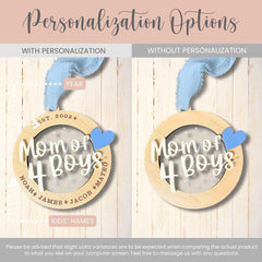 Mom of Boys Ornament Personalization Options
