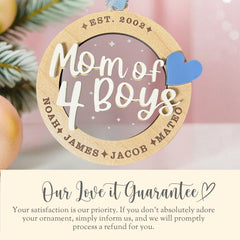 Mom of Boys Ornament love it guarantee