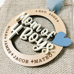Mom of Boys Ornament