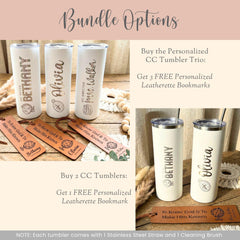 Personalized CC Tumbler Free Bookmark Custom Tumbler Gift for Classical Conversation Tutor Appreciation Cup CC Director Gift Tumbler Coffee