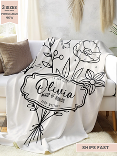 Personalized Maid of Honor Minky Blanket