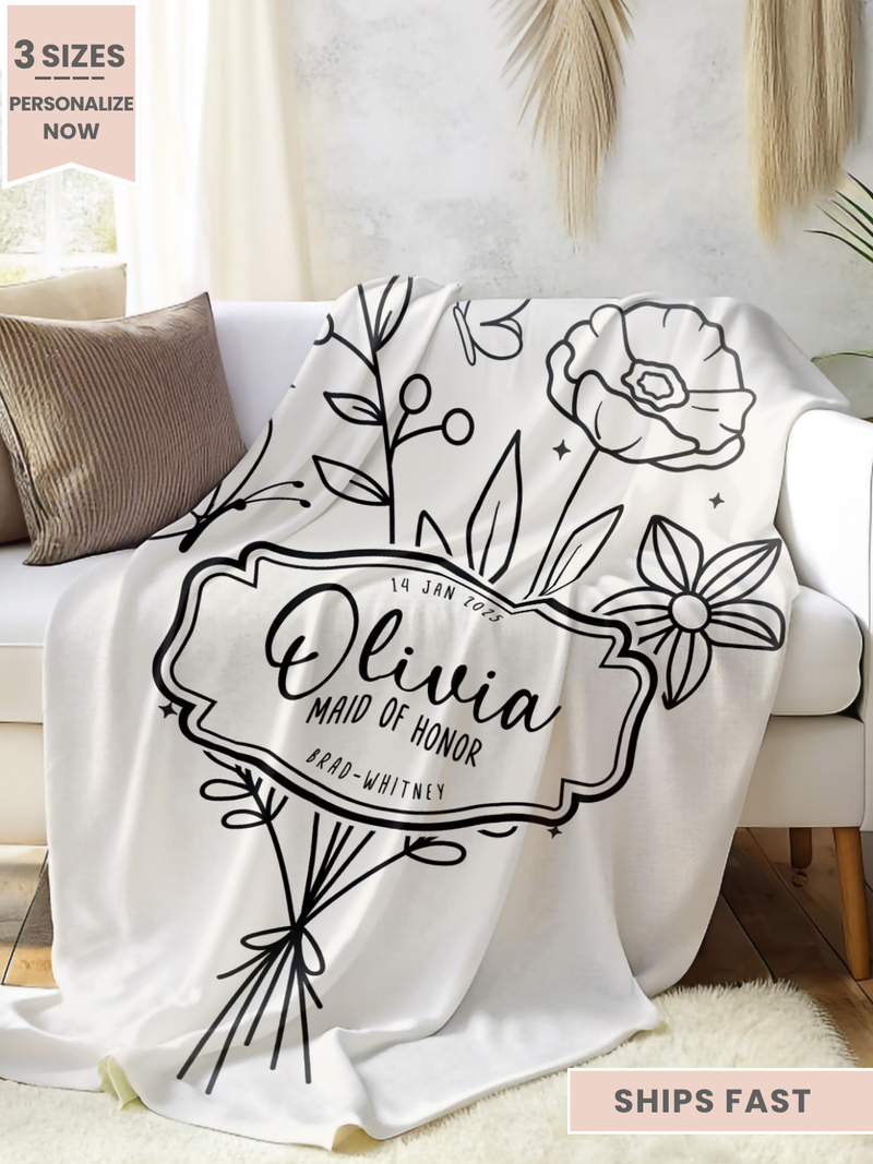 Personalized Maid of Honor Minky Blanket