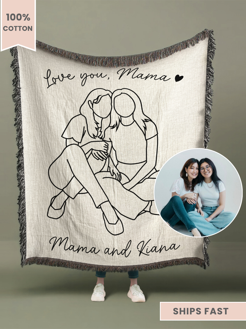 Personalized Mama Woven Blanket