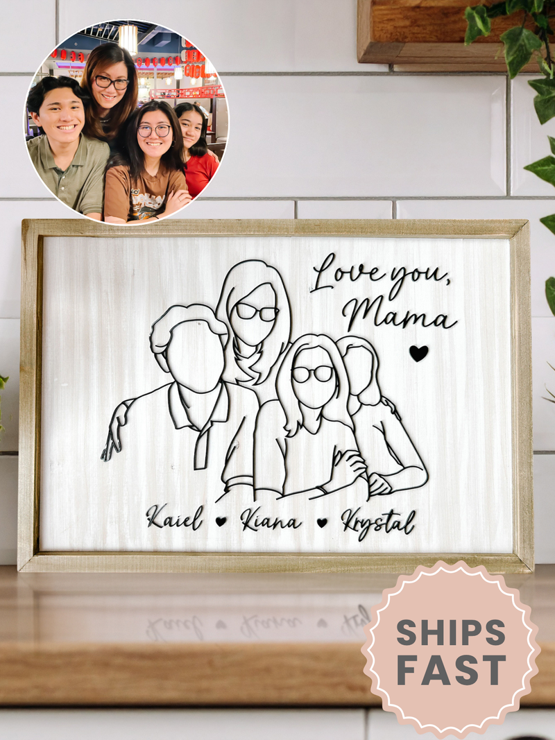 Personalized Mama Portrait Wall Sign