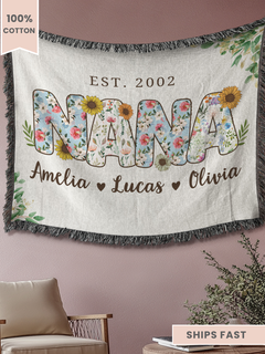 Personalized Nana Woven Blanket