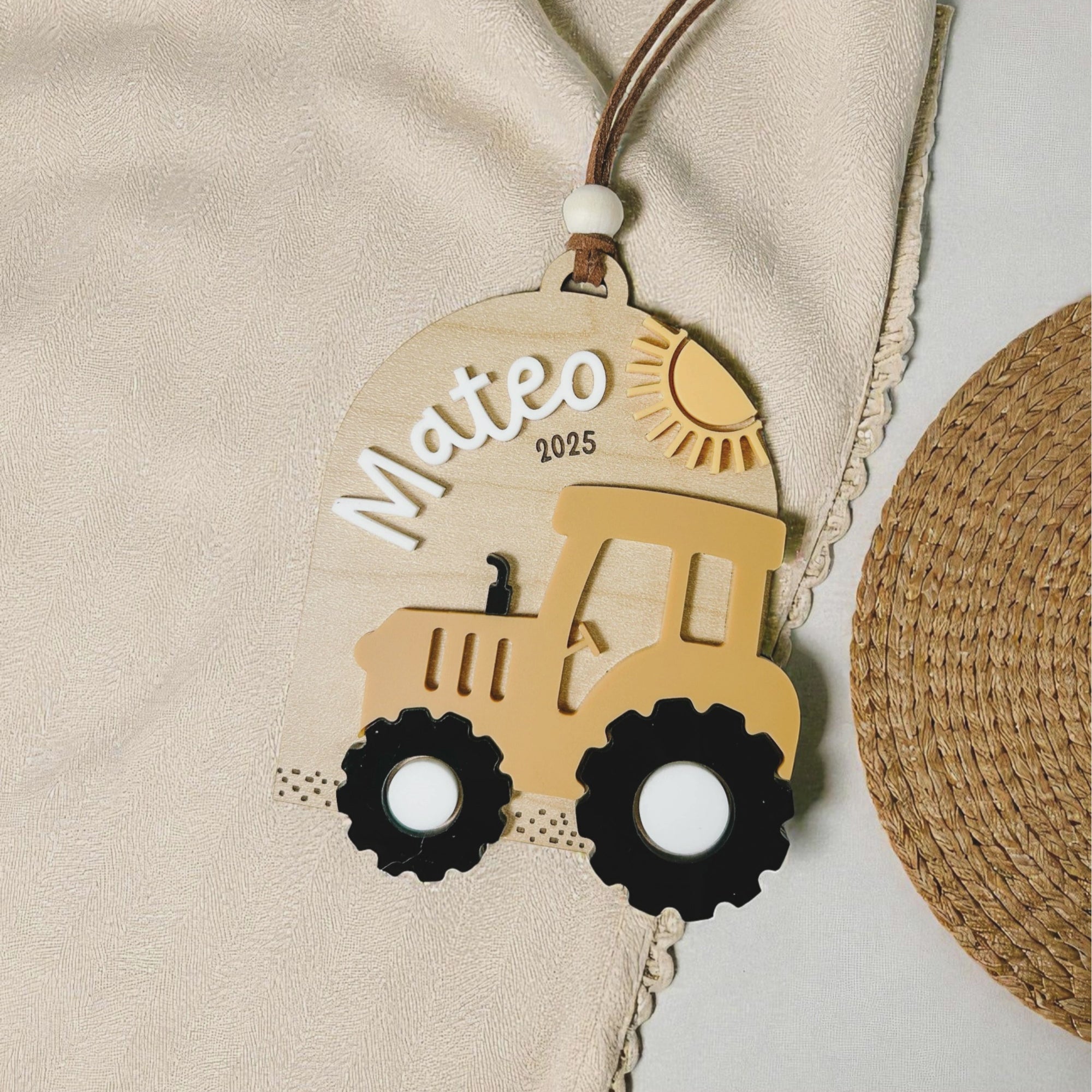 Personalized Boy Tractor Ornament