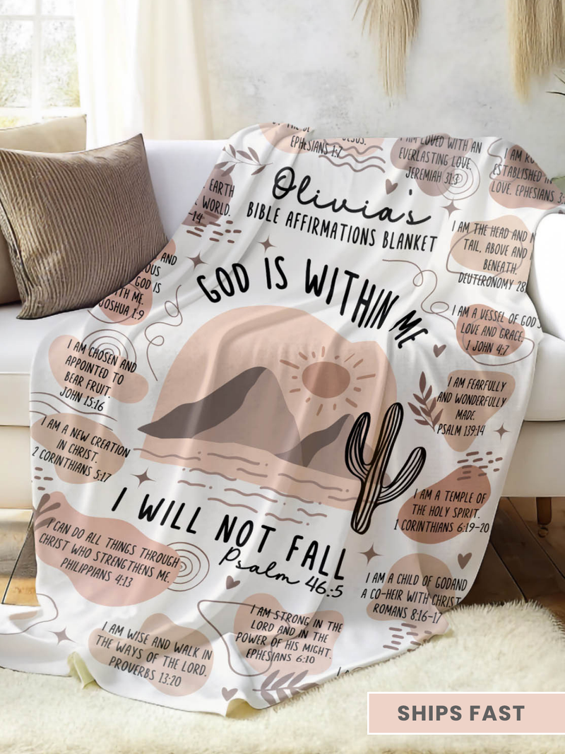 Personalized Scripture Verse Minky Blanket